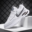 Men's Black White Lace-up Air Cushion Sports Running Walking Shoes Free Shipping