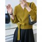 Women's Retro V-neck Lace-up Loose Outer Wear Knitted Cardigan Free Shipping