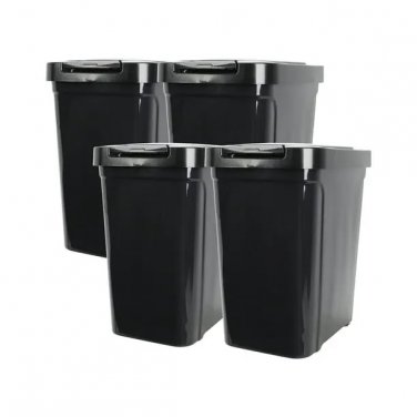 7.6 gal Plastic Touch Top Lid Kitchen Trash Can, 4 Pack Free Shipping