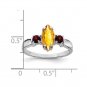 1.00 CARAT (CTW) NATURAL CITRINE RING IN STERLING SILVER WITH GARNETS