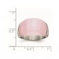 STAINLESS STEEL BRUSHED PINK CATS EYE RING