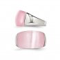 STAINLESS STEEL BRUSHED PINK CATS EYE RING