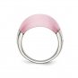 STAINLESS STEEL BRUSHED PINK CATS EYE RING