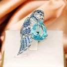 EXQUISITE AND DYNAMIC KINGFISHER OPEN RING FASHION ANIMAL BIRD RING