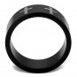 Two-Tone IP Black (Ion Plating) Stainless Steel Ring with No Stone