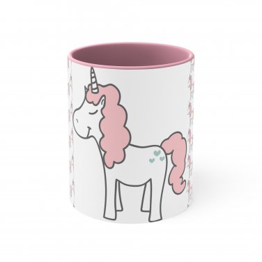 Pink Unicorn Accent Coffee Mug, 11oz