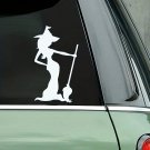 Adorable Witch & Broom Die-Cut Vinyl Car Decal - Waterproof & Durable Free Shipping
