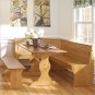 Reversible 3-Piece Corner Dining Set Light Honey Natural Wood Finish FREE SHIPPING