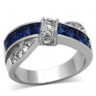 High polished (no plating) Stainless Steel Ring with Synthetic Synthetic Glass in Montana