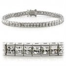 Rhodium Brass Bracelet with AAA Grade CZ in Clear