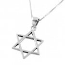 Classic Sterling Silver Star of David Pendant with Chain FREE SHIPPING