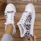 Lightweight Women's Skull & Flower Canvas Sneakers FREE SHIPPING + FREE GIFT