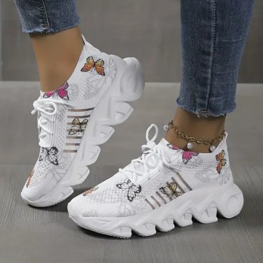 Lightweight Women's Butterfly Pattern Platform Sneakers FREE SHIPPING + FREE GIFT