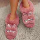Cute Rhinestone Plush Cat Slippers FREE SHIPPING