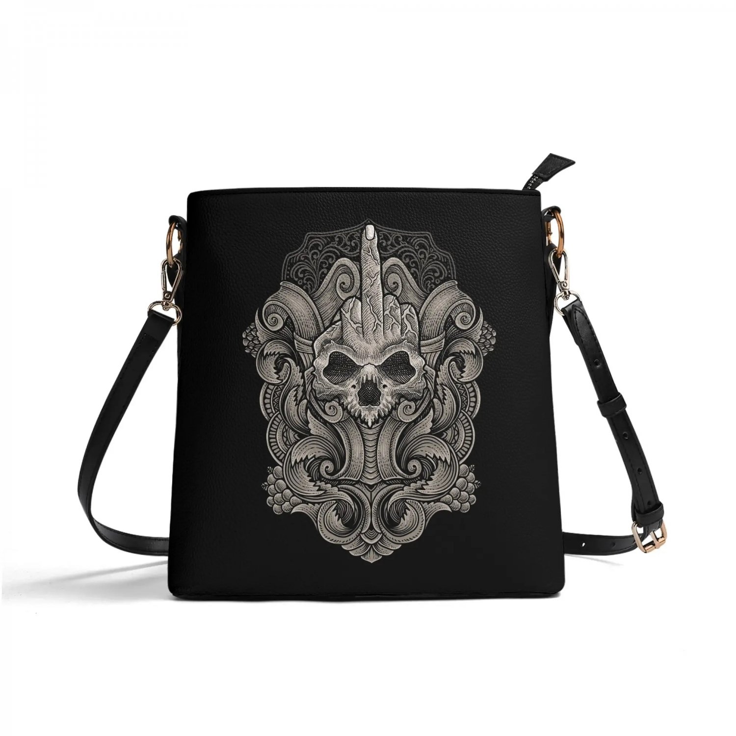 Dark Mystique Women's PU Leather Bucket Shoulder Bag G15