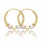 Hollow Rosette Earrings with Gold Contrast Hoops