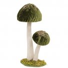 Woodland Green Mushroom Sitter | 10" Decorative Accent with Gold Glitter