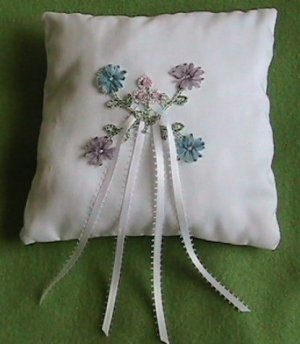 Delicate Flower Ring Bearer Pillow