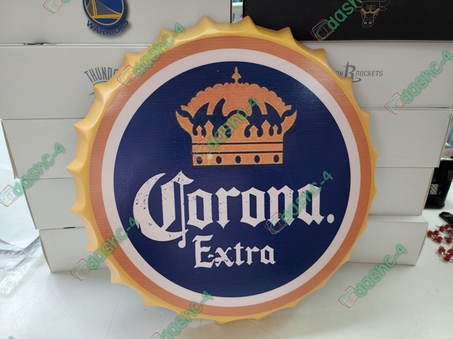 Corona Extra Beer Bottle Cap Tin Sign 35cm Bar Home Office Decor