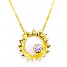 Vintage Jewelry Sunflower Necklace Rhinestone Fashion Costume Women Best Gift Christmas Birthday