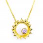 Vintage Jewelry Sunflower Necklace Rhinestone Fashion Costume Women Best Gift Christmas Birthday