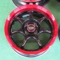 JDM Rare Vintage ENKEI Racing S black red 4wheels 156.5J+45 pcd100 Vit No Tires