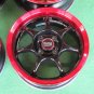JDM Rare Vintage ENKEI Racing S black red 4wheels 156.5J+45 pcd100 Vit No Tires