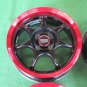 JDM Rare Vintage ENKEI Racing S black red 4wheels 156.5J+45 pcd100 Vit No Tires