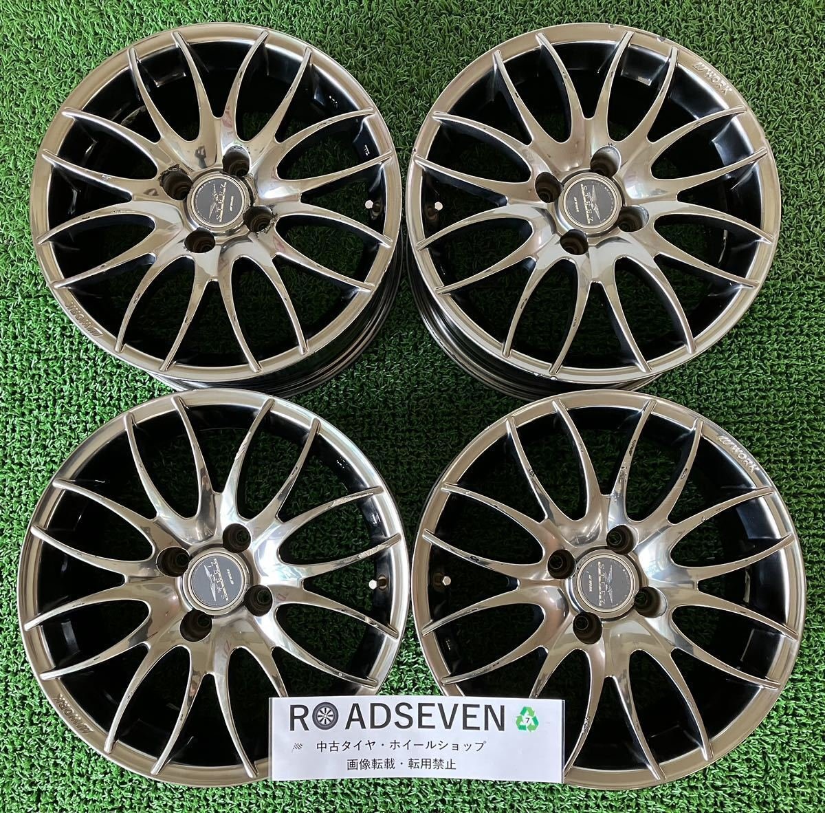 JDM WORK work STEEZ Steez 15 inch 100/4H 156.5J +38 PCD100 4 hole hub No Tires