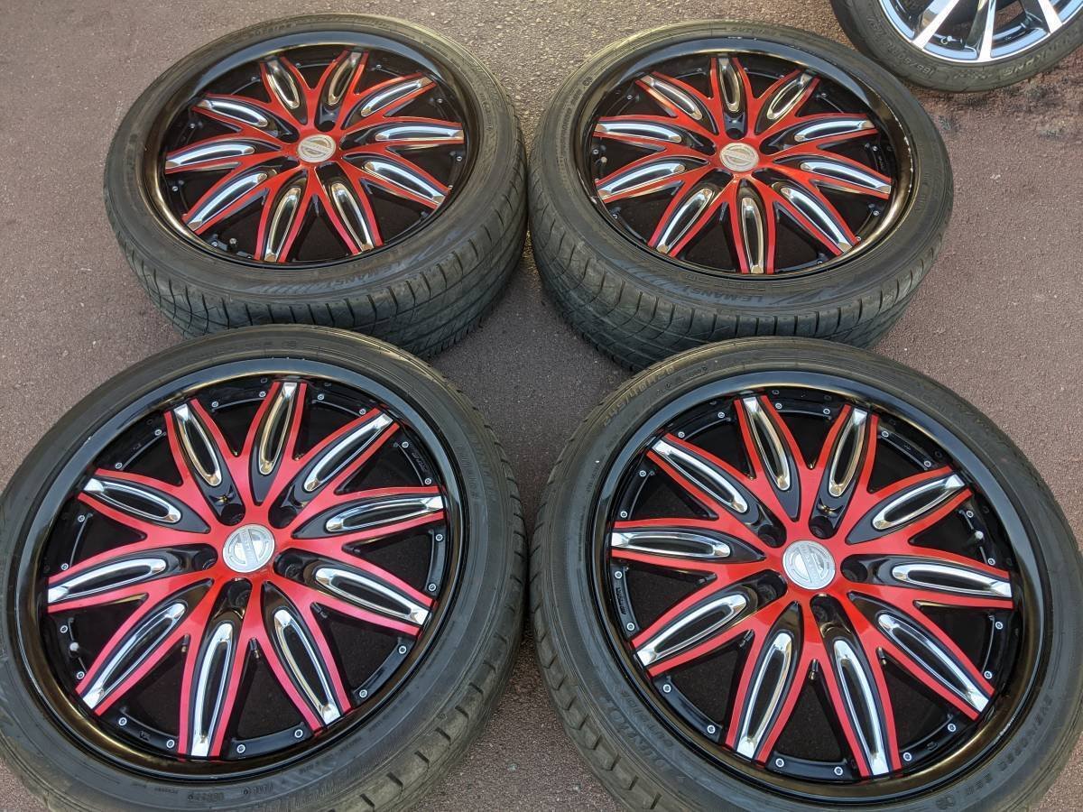 JDM WORK Dish Red Black Celsior Crown Aristo Fugue Alphard Vellfire Es No Tires