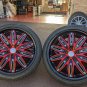 JDM WORK Dish Red Black Celsior Crown Aristo Fugue Alphard Vellfire Es No Tires