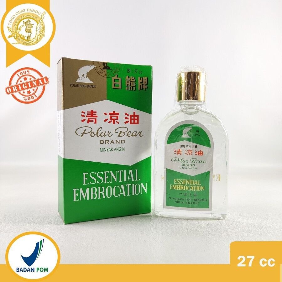 Polar Bear Brand 27ml Essential Embrocation Oil Peppermint Eucalyptus Oil