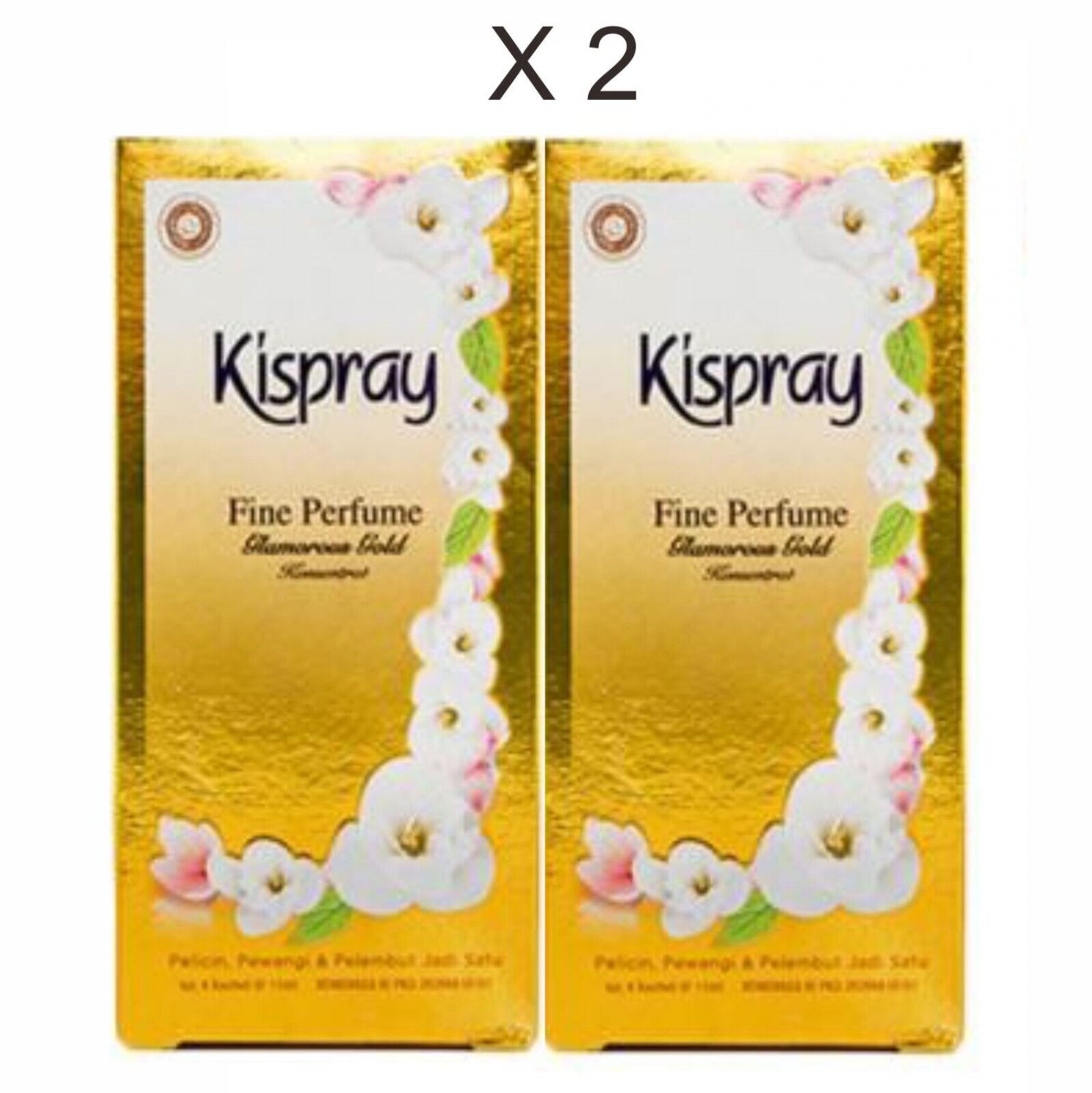 2 boxes KISPRAY Ironing Aid For Long Lasting Fragrance - Glamorous Gold @12/box