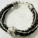 8 strand Black and Grey horsehair bracelet