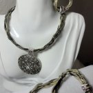 Horsehair Choker, Bracelet and Earrings