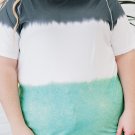 Gray Tie Dye Raglan Sleeve Plus Size T Shirt