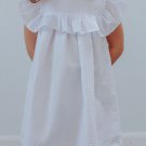 White Swiss Dot Pattern Ruffles Little Girl Dress