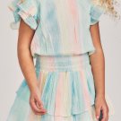 Multicolor Little Girl Pastel Striped Mini Dress