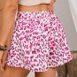 Flattering Rose Leopard Print Shorts: Flowy Wide-Leg and Breathable Comfort
