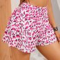 Flattering Rose Leopard Print Shorts: Flowy Wide-Leg and Breathable Comfort