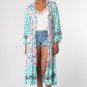 Boho Sunset Florals Kimono: Flow-Through Sleeves & Adjustable Tassel Tie