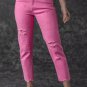 Pink Star Shape Patchwork Mid Waist Straight Leg Jeans