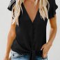 Black Forever Tonight Button Tie Top