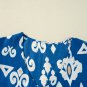 Blue Tribal Geometric Print 3/4 Sleeve Flowy Fit Blouse