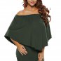 Multiple Dressing Layered Army Green Mini Poncho Dress