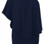 Multiple Dressing Layered Dark Blue Mini Poncho Dress