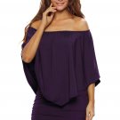 Multiple Dressing Layered Purple Mini Poncho Dress