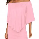 Multiple Dressing Layered Pink Mini Poncho Dress