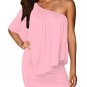 Multiple Dressing Layered Pink Mini Poncho Dress