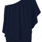 Multiple Dressing Layered Dark Blue Mini Poncho Dress